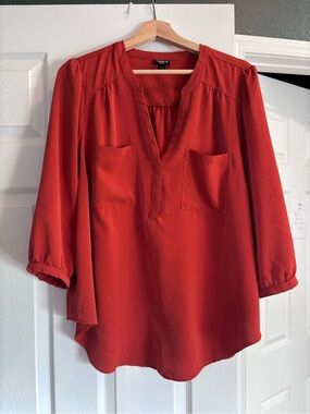 Torrid Harper Studio Crepe De Chine 3/4 Sleeve Blouse